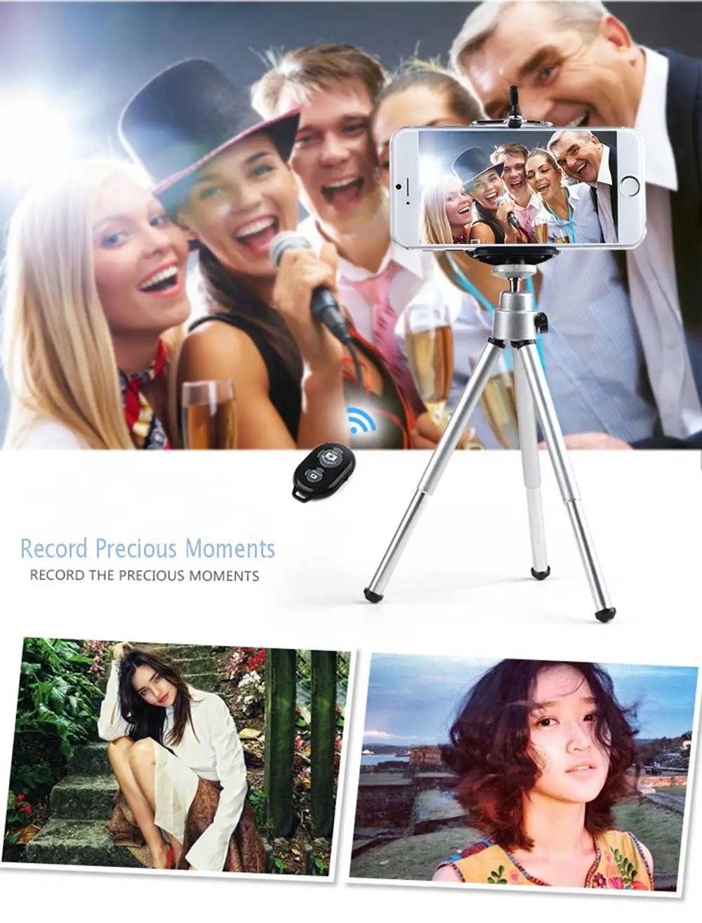 Rovtop Metal Mini Tripod With Phone Holder Remote For Iphone Xiaomi Samsung Android Retractable Tripod Tripod For Digital Camera