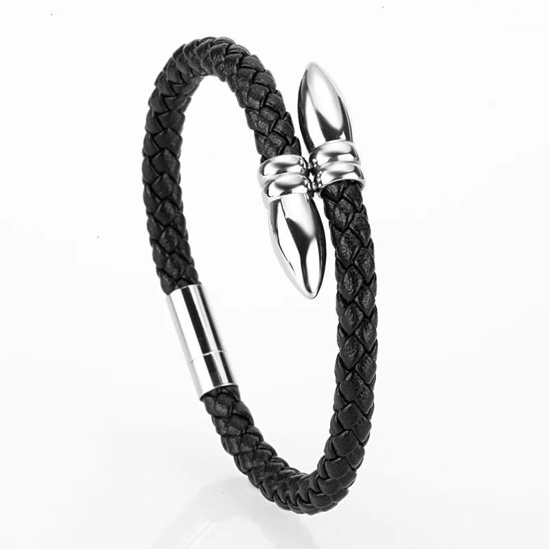 Mcllroy Bracelet men/leather/luxury/magnetic/bracelets bangles genuine black/brown stainless steel spear bracelet homme jewelry
Mcllroy Bracelet men/leather/luxury/magnetic/bracelets bangles genuine black/brown stainless steel spear bracelet homme jewelry