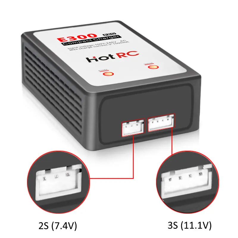 HotRC E300 Pro Compact Charger for 7.4V 11.1V Lipo Battery Balance Charger 3S 4S LiPo Battery 13W Fast Charger EU US Plug
HotRC E300 Pro Compact Charger for 7.4V 11.1V Lipo Battery Balance Charger 3S 4S LiPo Battery 13W Fast Charger EU US Plug