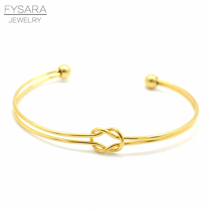 FYSARA Stainless Steel Gold Color Knot Bracelets & Bangles for Women Simple Lover Brand Cuff Bracelets Couple Jewelry 2019 New
FYSARA Stainless Steel Gold Color Knot Bracelets & Bangles for Women Simple Lover Brand Cuff Bracelets Couple Jewelry 2019 New