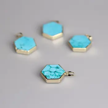 5pcs/lot Gold Edges Hexagon slab Charms,Raw Turquoises Pendants,Natural Blue Howlite Stone Slice Nugget Charms Jewelry Making
5pcs/lot Gold Edges Hexagon slab Charms,Raw Turquoises Pendants,Natural Blue Howlite Stone Slice Nugget Charms Jewelry Making