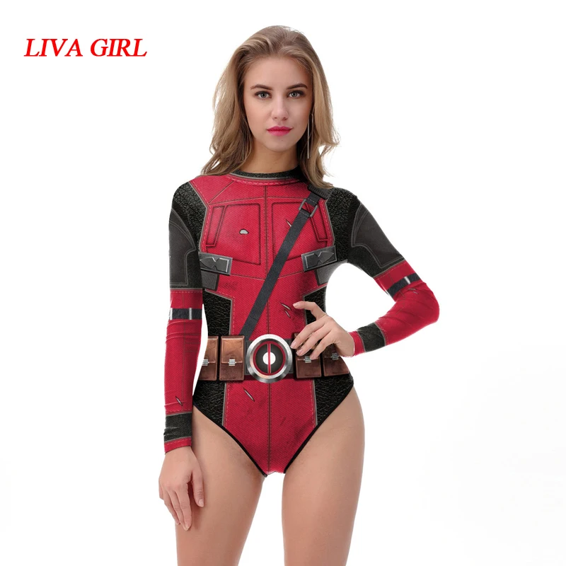 Liva girl Sexy Women Cosplay Costume Deadpool Superhero One Piece Tight Swimwear Long Sleeve Zipper Swimsuit One Size
Liva girl Sexy Women Cosplay Costume Deadpool Superhero One Piece Tight Swimwear Long Sleeve Zipper Swimsuit One Size