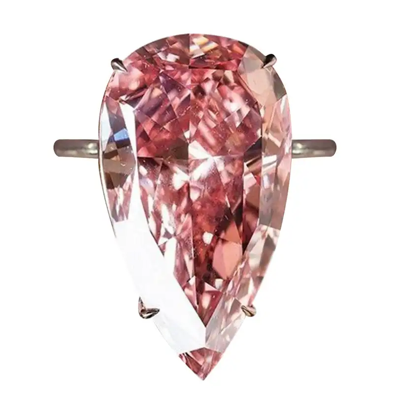 fashion luxury vintage pink zircon cz crystal colorful rings for