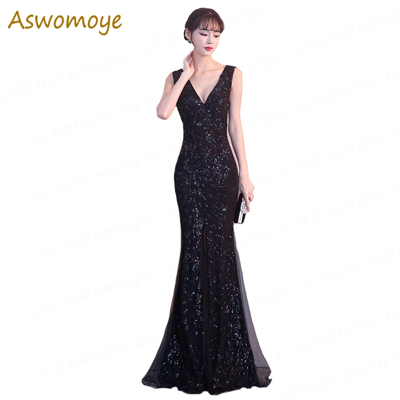Gorgeous Black Mermaid Sequins Evening Dresses 2018 New Sexy V-Neck Prom Party Dress Princess Gowns Runway vestido de festa
Gorgeous Black Mermaid Sequins Evening Dresses 2018 New Sexy V-Neck Prom Party Dress Princess Gowns Runway vestido de festa