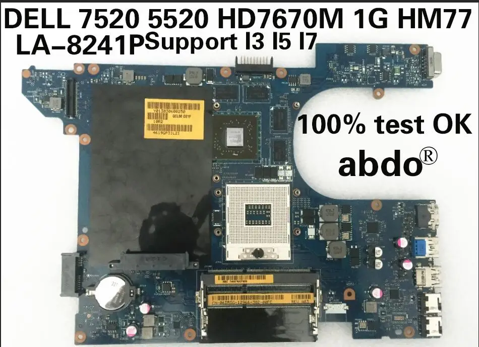 Abdo Dell 7520 5520 3560 06D5DG Laptop motherboard hd7670m 1G HM77 QCL00 la-8241p 100% Test OK
Abdo Dell 7520 5520 3560 06D5DG Laptop motherboard hd7670m 1G HM77 QCL00 la-8241p 100% Test OK