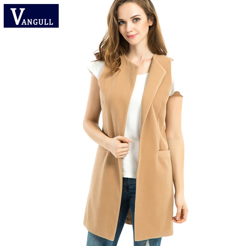 2019 Spring Plus Size Women Long Vest Sleeveless Turn-down Collar Jacket Wool Coats Solid Cardigan Slim Waistcoat Woman Coat
2019 Spring Plus Size Women Long Vest Sleeveless Turn-down Collar Jacket Wool Coats Solid Cardigan Slim Waistcoat Woman Coat