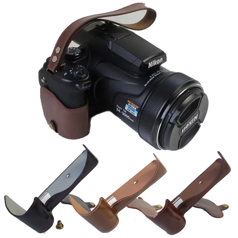 Retro PU Leather Camera Bottom Half Body Set Case For Nikon P1000 Camera with Wrist Strap
Retro PU Leather Camera Bottom Half Body Set Case For Nikon P1000 Camera with Wrist Strap