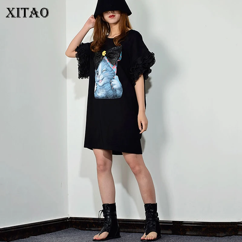 XITAO Ruffle Print Cartoon Patter Bow Sexy Midi Dress O Neck Pullover Wild Joker Korea Summer Slim 2019 Summer New XJ1518
XITAO Ruffle Print Cartoon Patter Bow Sexy Midi Dress O Neck Pullover Wild Joker Korea Summer Slim 2019 Summer New XJ1518