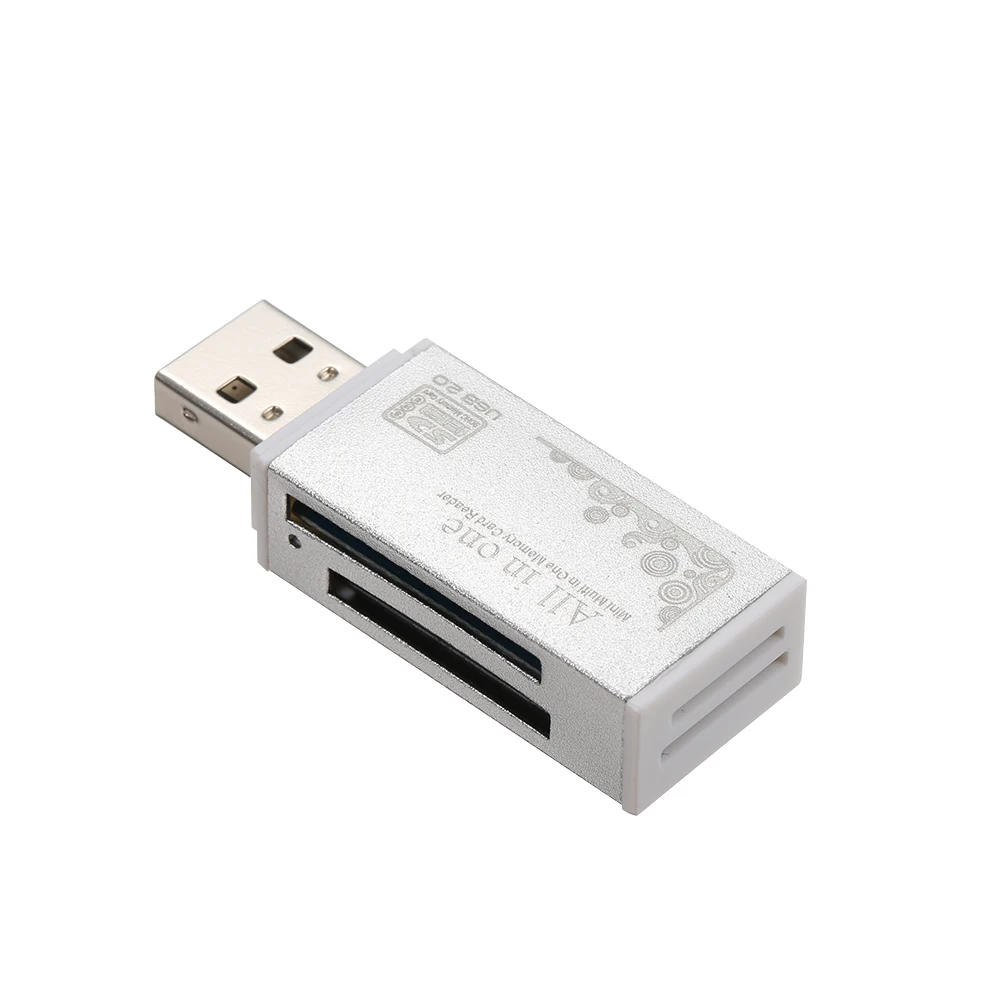 

All in One Card Reader USB 2.0 Mini Portable For SD/TF/MS micro(M2) Plug without extra driver