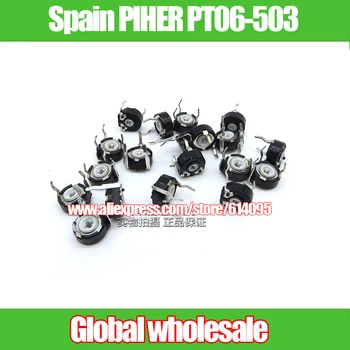 10pcs Spain PIHER PT06-503 50K adjustable resistance potentiometer / horizontal cross arrow hole / PT6KV-503A 6mm carbon
10pcs Spain PIHER PT06-503 50K adjustable resistance potentiometer / horizontal cross arrow hole / PT6KV-503A 6mm carbon