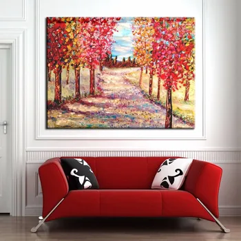 Hand Painted Art Abstract Landscape Beautiful Red And Gold Trees Oil Painting On Canvas Modern Trees on Canvas For Wall Artwork
Hand Painted Art Abstract Landscape Beautiful Red And Gold Trees Oil Painting On Canvas Modern Trees on Canvas For Wall Artwork