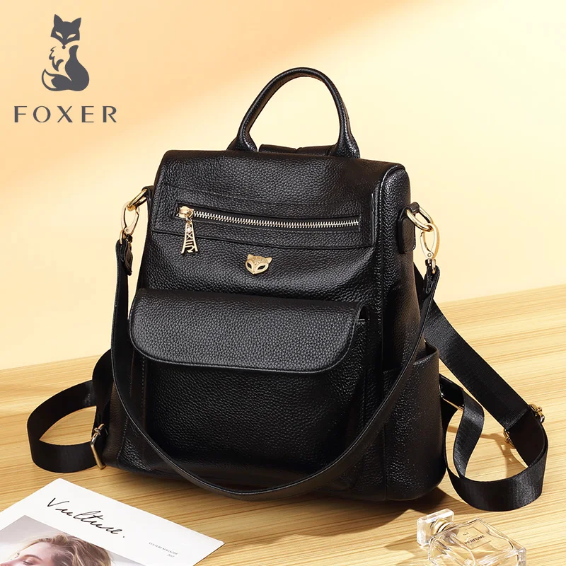 FOXER Brand Teenage Student School Bag Cow Leather Lady Soft Backpack Female Business Bags Travel Large Capacity Skin Backpack
FOXER Brand Teenage Student School Bag Cow Leather Lady Soft Backpack Female Business Bags Travel Large Capacity Skin Backpack