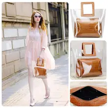 Valenkuci bolsos de lujo Bolsos De Mujer de diseñador 2018 bolsos de mano transparentes con asa superior para mujer Bolsa transparente de alta calidad(China)