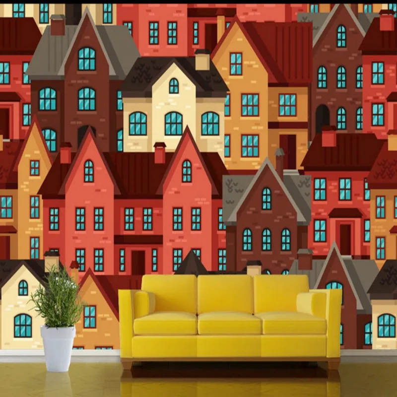 Free shipping Hand painted carton building beautiful color house mural TV background wall children room restaurant bar wallpaper
Free shipping Hand painted carton building beautiful color house mural TV background wall children room restaurant bar wallpaper