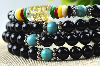 Natural 6mm Black Agate beaded Bracelet Tibetan Buddhist 108 Prayer Beads Bracelet Gourd Mala Prayer Bracelet for Meditation
Natural 6mm Black Agate beaded Bracelet Tibetan Buddhist 108 Prayer Beads Bracelet Gourd Mala Prayer Bracelet for Meditation