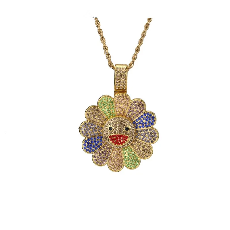 KAIKI Sun Flower Spinner Necklace& Pendant With Full AAA Cubic Zirconia Stone And 24 Inch Chain Fashion Hip Hop Jewelry
KAIKI Sun Flower Spinner Necklace& Pendant With Full AAA Cubic Zirconia Stone And 24 Inch Chain Fashion Hip Hop Jewelry