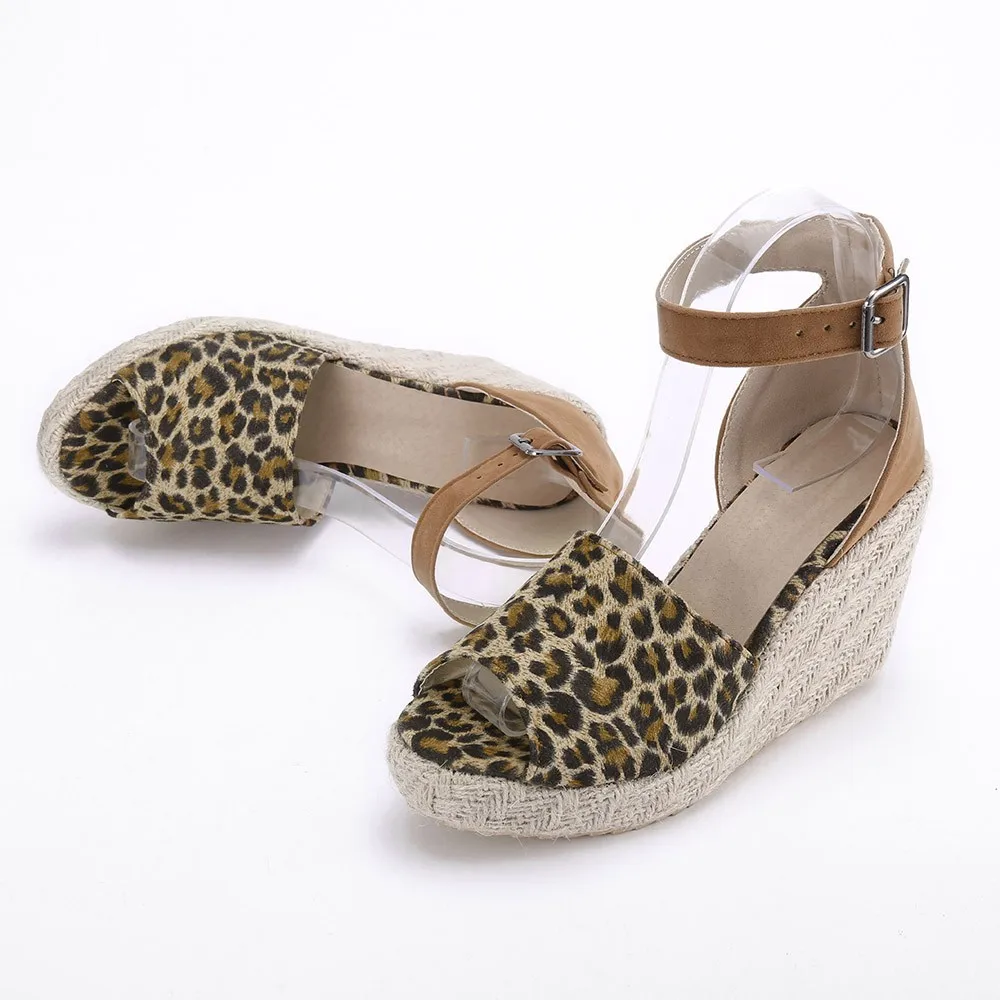 MUQGEW Women's Sandals Wedges Leopard Peep toe Fashion 2019 High Heel Wedge Platform Buckle Ankle Strap Shoes zapatos de mujer
MUQGEW Women's Sandals Wedges Leopard Peep toe Fashion 2019 High Heel Wedge Platform Buckle Ankle Strap Shoes zapatos de mujer