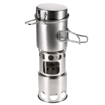 Portable Hiking Pot Stove Set Camping Stove Combo Wood Burning Stove and Cooking Pot Set for Outdoor Backpacking Fishing
Portable Hiking Pot Stove Set Camping Stove Combo Wood Burning Stove and Cooking Pot Set for Outdoor Backpacking Fishing