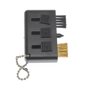 3-in-1 Mini Black Durable Pocket Carry Golf Club Brush Groove Cleaner Kit Gift for Golfers Golf Training Aids Accessoriess 
3-in-1 Mini Black Durable Pocket Carry Golf Club Brush Groove Cleaner Kit Gift for Golfers Golf Training Aids Accessoriess