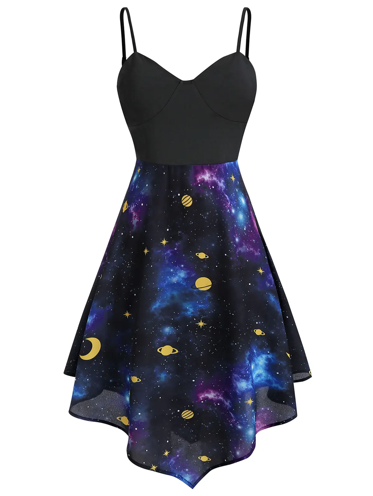 Wipalo Plus Size Asymmetric Moon And Star Starry Cami Dress Spaghetti Strap High Waist Women Casual Summer Dress Vestidos 4XL
Wipalo Plus Size Asymmetric Moon And Star Starry Cami Dress Spaghetti Strap High Waist Women Casual Summer Dress Vestidos 4XL