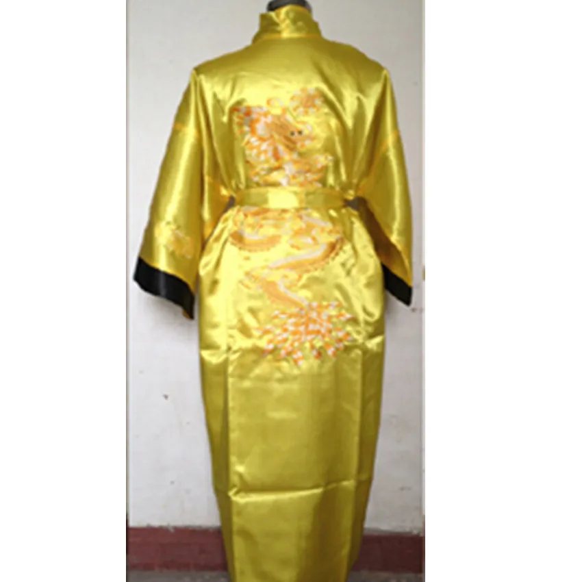 Free shipping Yeller black Reversible Two-face Chinese Men's Silk Satin Robe Embroidery Dragon Kimono Bath Gown Many Colors SZ-2
Free shipping Yeller black Reversible Two-face Chinese Men's Silk Satin Robe Embroidery Dragon Kimono Bath Gown Many Colors SZ-2
