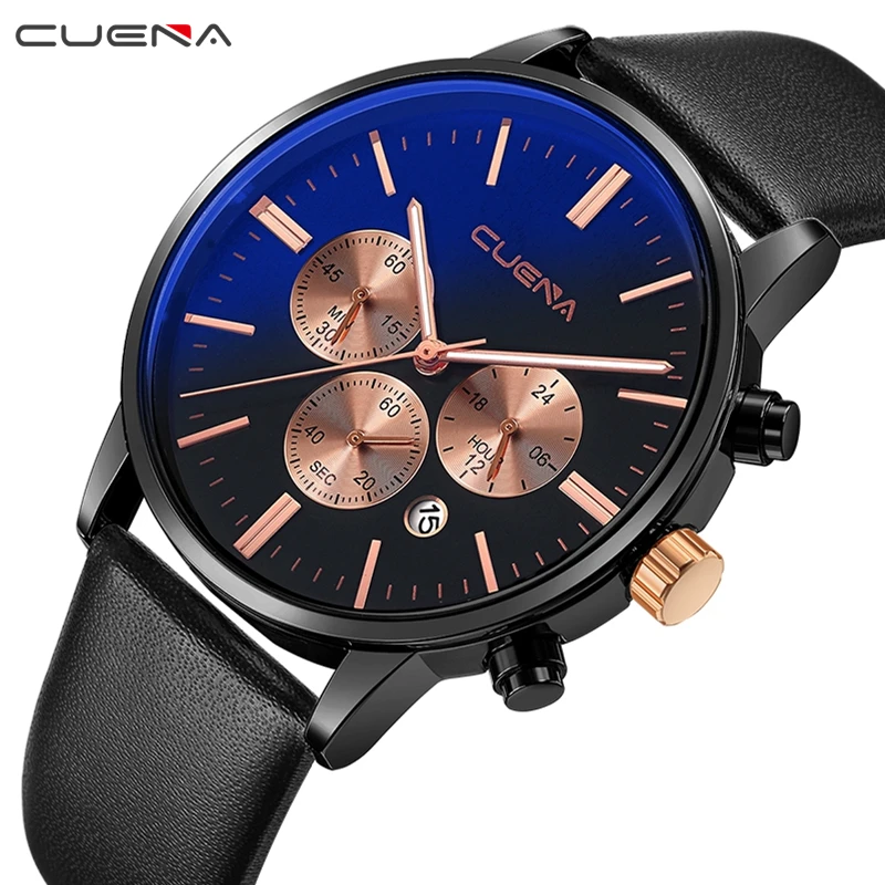 CUENA Fashion Mens Watches Top Brand Luxury Watch Genuine Leather Waterproof Men Quartz Wristwatches Man Clock Relogio Masculino
CUENA Fashion Mens Watches Top Brand Luxury Watch Genuine Leather Waterproof Men Quartz Wristwatches Man Clock Relogio Masculino