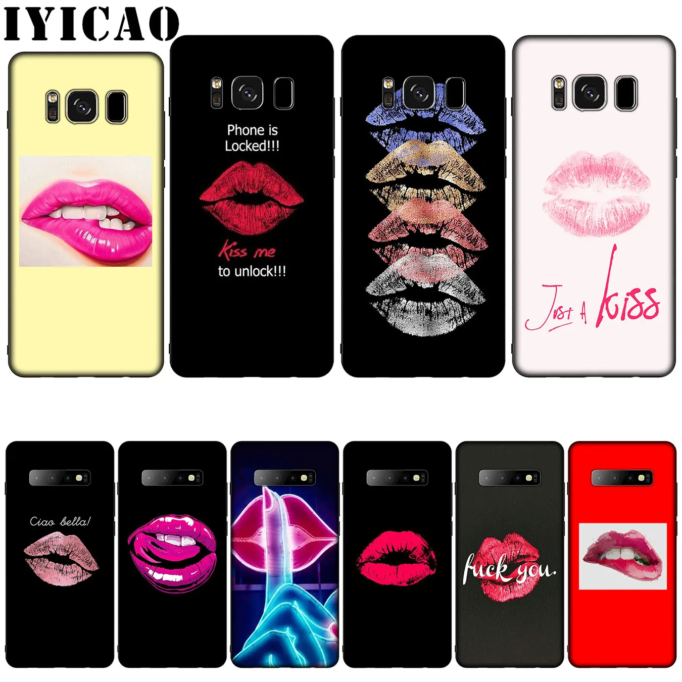 IYICAO Kiss With Lips замечательный Популярный силиконовый мягкий чехол для телефона Samsung