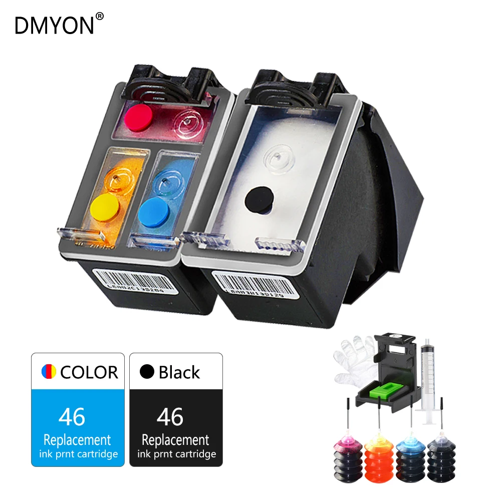 DMYON Promotional Products Refillable Ink Cartridges Replacement for HP 46 Compatible for Hp Deskjet 2020hc 2520hc Printer Ink
DMYON Promotional Products Refillable Ink Cartridges Replacement for HP 46 Compatible for Hp Deskjet 2020hc 2520hc Printer Ink