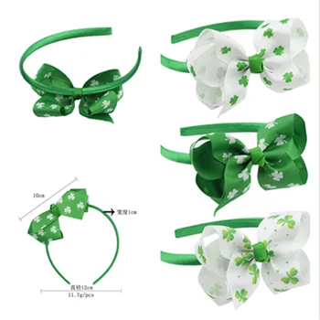 Boutique Shamrock Clover Hairband Print Bows Green Satin Coverd band Girls Solid Hairband Princess Hair Accessories
Boutique Shamrock Clover Hairband Print Bows Green Satin Coverd band Girls Solid Hairband Princess Hair Accessories
