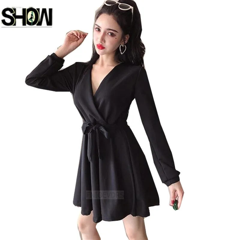 Basic Mini Dresses Hot 2019 New Spring Design Slim Waist A Line Tunic Cute Sweet V Neck Work Bow Tie Red Little Black Dress 7012
Basic Mini Dresses Hot 2019 New Spring Design Slim Waist A Line Tunic Cute Sweet V Neck Work Bow Tie Red Little Black Dress 7012