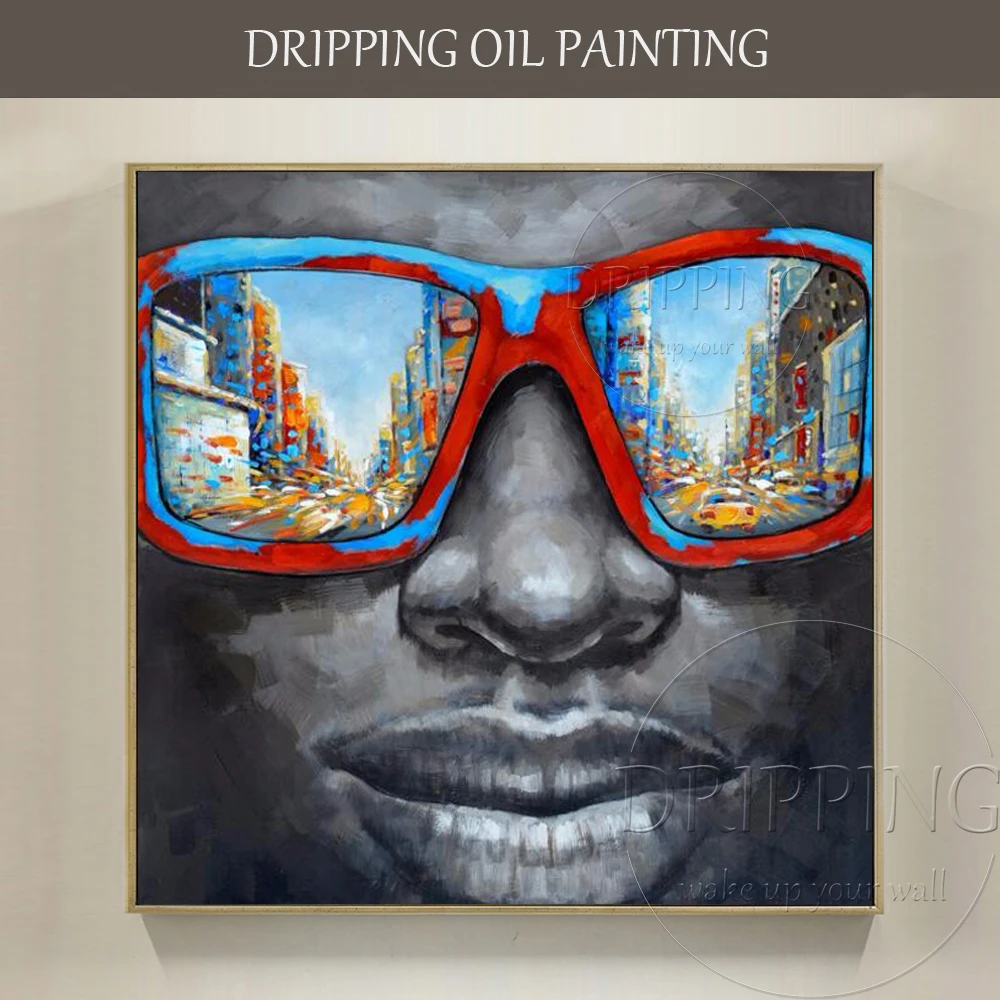 Artist Hand-painted High Quality Black Man with Sunglasses Oil Painting Abstract Black Man Portrait Oil Painting for Wall Decor
Artist Hand-painted High Quality Black Man with Sunglasses Oil Painting Abstract Black Man Portrait Oil Painting for Wall Decor