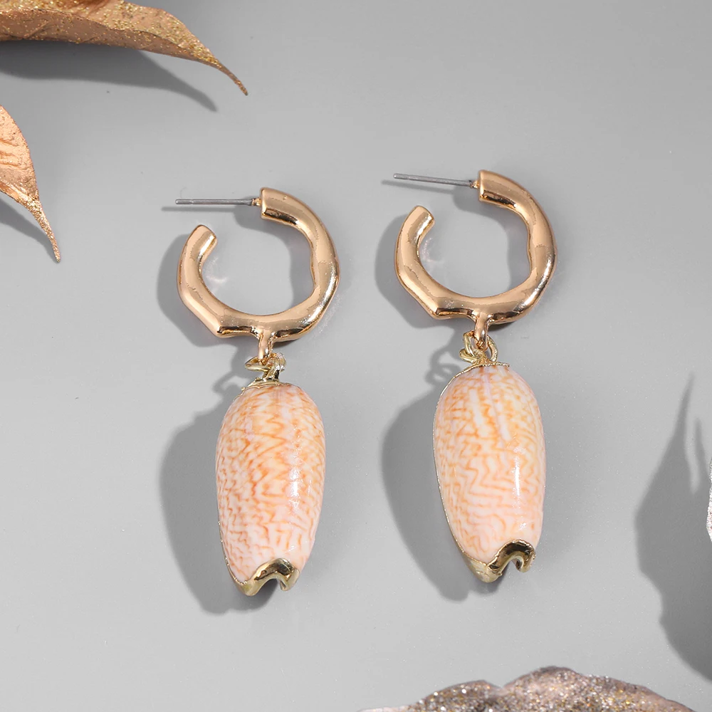 Vintage Bohemia Summer Beach Conch Gold Metal Pendant Earrings For Women Statement Natural Sea Shell Drop Earrings Jewelry Gifts
Vintage Bohemia Summer Beach Conch Gold Metal Pendant Earrings For Women Statement Natural Sea Shell Drop Earrings Jewelry Gifts