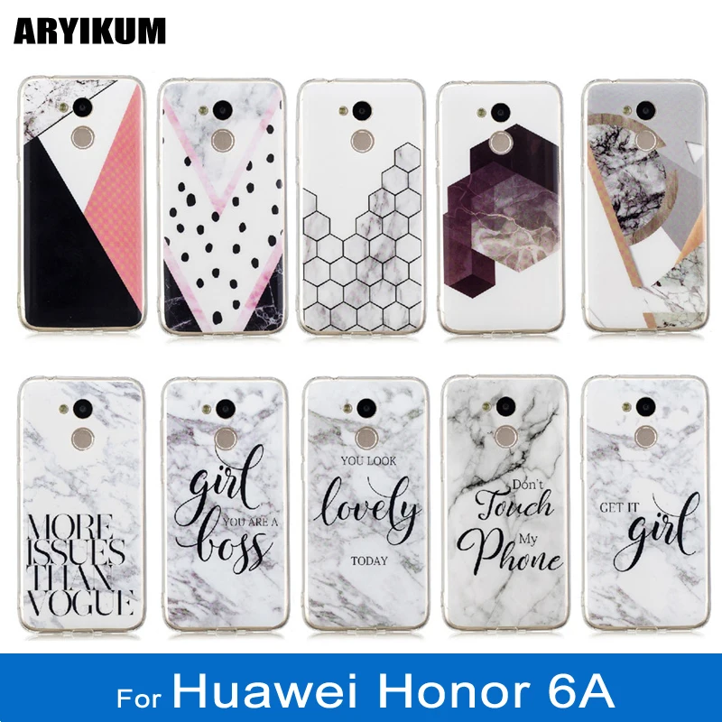 Чехол для Huawei Honor 6A 6 A мягкий силиконовый тонкий ТПУ мраморный гранит задняя