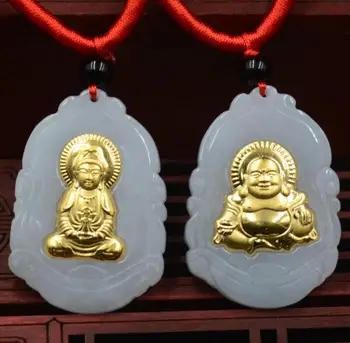 New gold inlaid jade emerald pendant Guanyin Buddha jade pendant Couple pendant h45#
New gold inlaid jade emerald pendant Guanyin Buddha jade pendant Couple pendant h45#