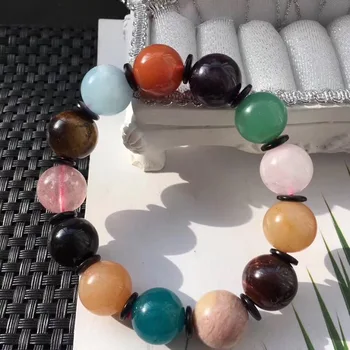 14mm Natural Rainbow Different Mixed Stone Amazonite Amethyst Rose Quartz Aquamarine Chalcedony Beads Bracelet Certificate
14mm Natural Rainbow Different Mixed Stone Amazonite Amethyst Rose Quartz Aquamarine Chalcedony Beads Bracelet Certificate