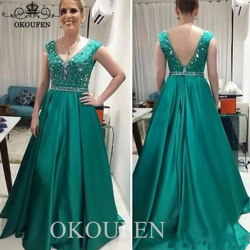 Luxury Crystal Beads Mother Of The Bride Dresses 2019 Backless Plunging Neck A Line Long Formal Evening Dress Prom For Women
Luxury Crystal Beads Mother Of The Bride Dresses 2019 Backless Plunging Neck A Line Long Formal Evening Dress Prom For Women