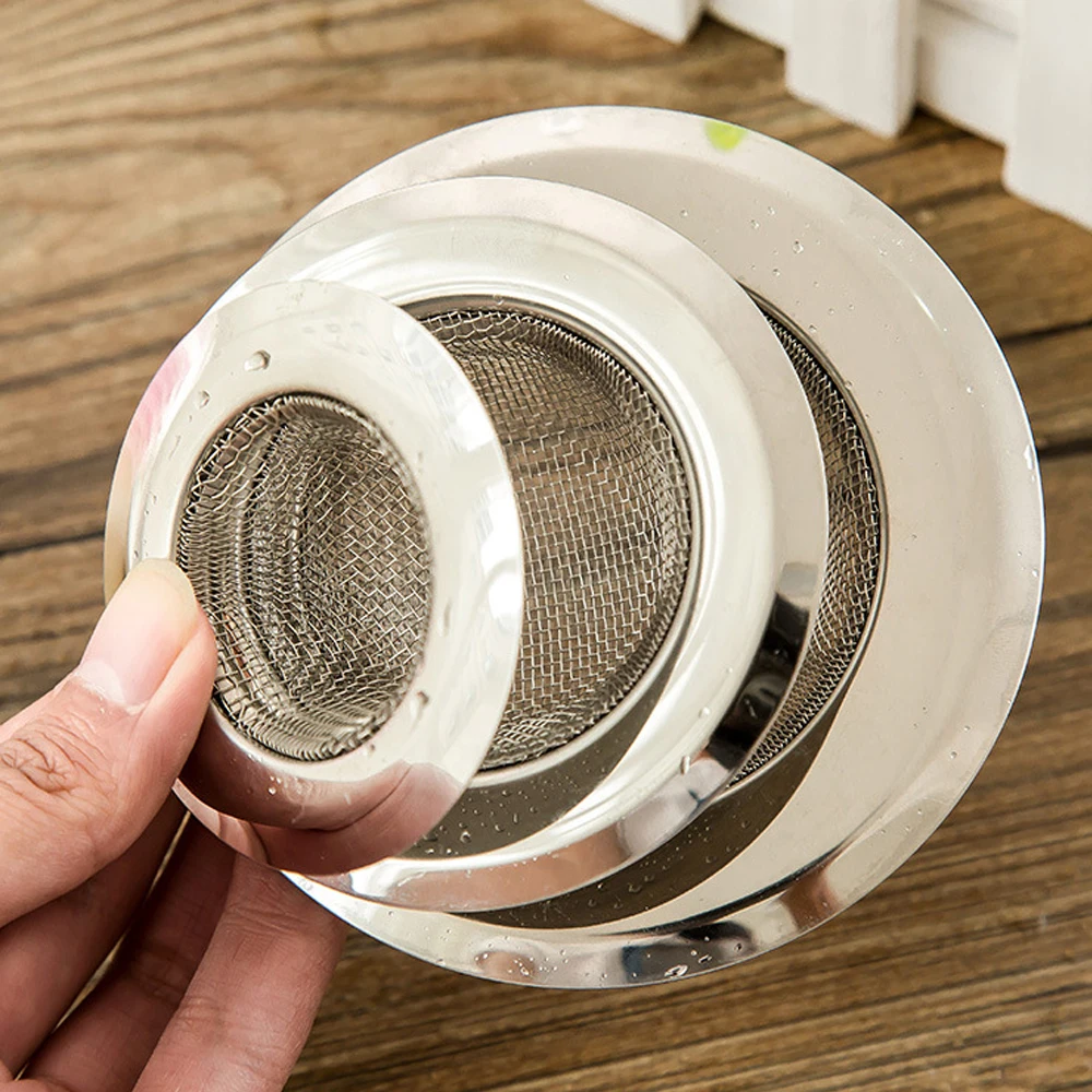 Image New Home KITCHEN SINK DRAIN STRAINER Stainless Steel Mesh Food Filter Catcher