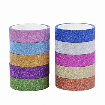 10 Volumes Flash Tape 350mm * 15mm Mixed color Fine Stationery 10 Color Mixed Crystal Flash-sided Tape Student School Supplies
10 Volumes Flash Tape 350mm * 15mm Mixed color Fine Stationery 10 Color Mixed Crystal Flash-sided Tape Student School Supplies