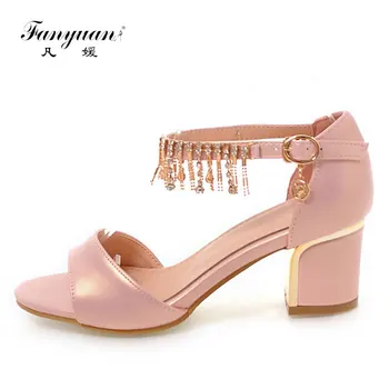 Original Brand Fanyuan 2018 Summer Women's High Pumps Ankle Strap Ladies Sandals Pink Blue String Bead Girl's Wedding Shoes
Original Brand Fanyuan 2018 Summer Women's High Pumps Ankle Strap Ladies Sandals Pink Blue String Bead Girl's Wedding Shoes