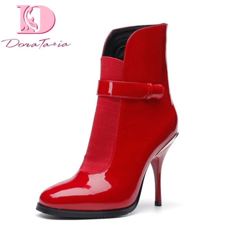 DoraTasia Brand New patent leather thin high Heels party women's Boots Shoes sexy black red elegant Ankle Boots Shoes Woman
DoraTasia Brand New patent leather thin high Heels party women's Boots Shoes sexy black red elegant Ankle Boots Shoes Woman