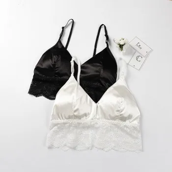 Sexy Satin Lace Bras for Women Breathable Wire Free Bralette Push Up Bra Thin Lace Splice Bralette Cami Crop Nightclub
Sexy Satin Lace Bras for Women Breathable Wire Free Bralette Push Up Bra Thin Lace Splice Bralette Cami Crop Nightclub