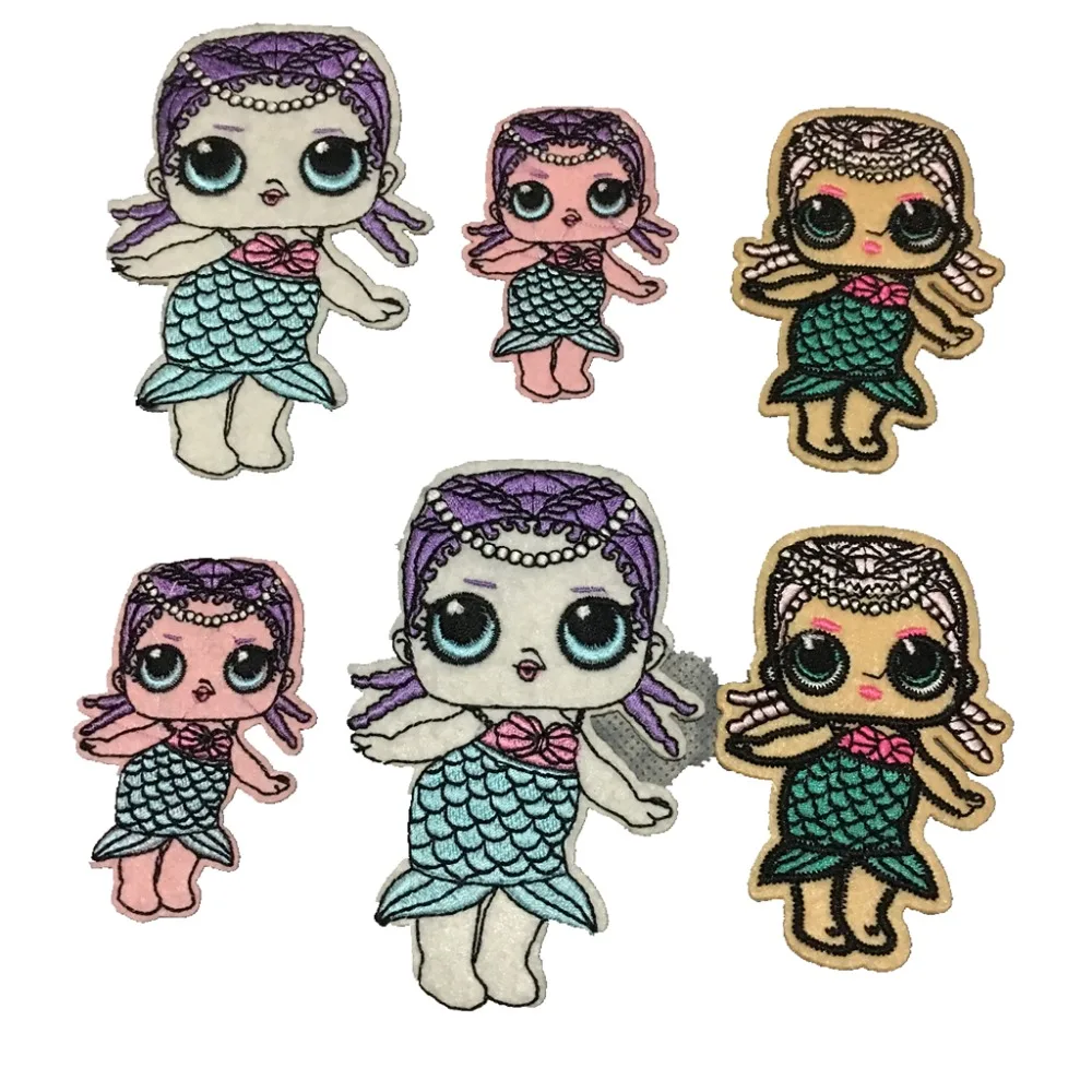 6 PCS Cartoon Cute Girl Mermaid Applique Embroidered Patches for Clothes DIY Iron on Sequined Surprise Doll Patch 3 Styles
6 PCS Cartoon Cute Girl Mermaid Applique Embroidered Patches for Clothes DIY Iron on Sequined Surprise Doll Patch 3 Styles