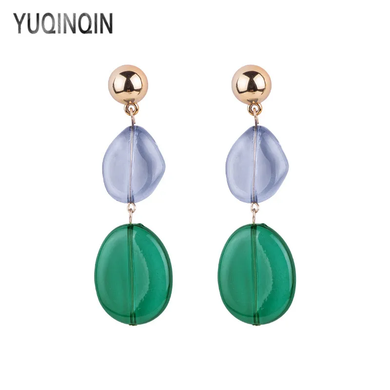 YUQINQIN Trendy Drop Earrings for Women 2018 Summer Resin Long Earings Fashion Elegant Acrylic Green Dangling Metal Earring
YUQINQIN Trendy Drop Earrings for Women 2018 Summer Resin Long Earings Fashion Elegant Acrylic Green Dangling Metal Earring