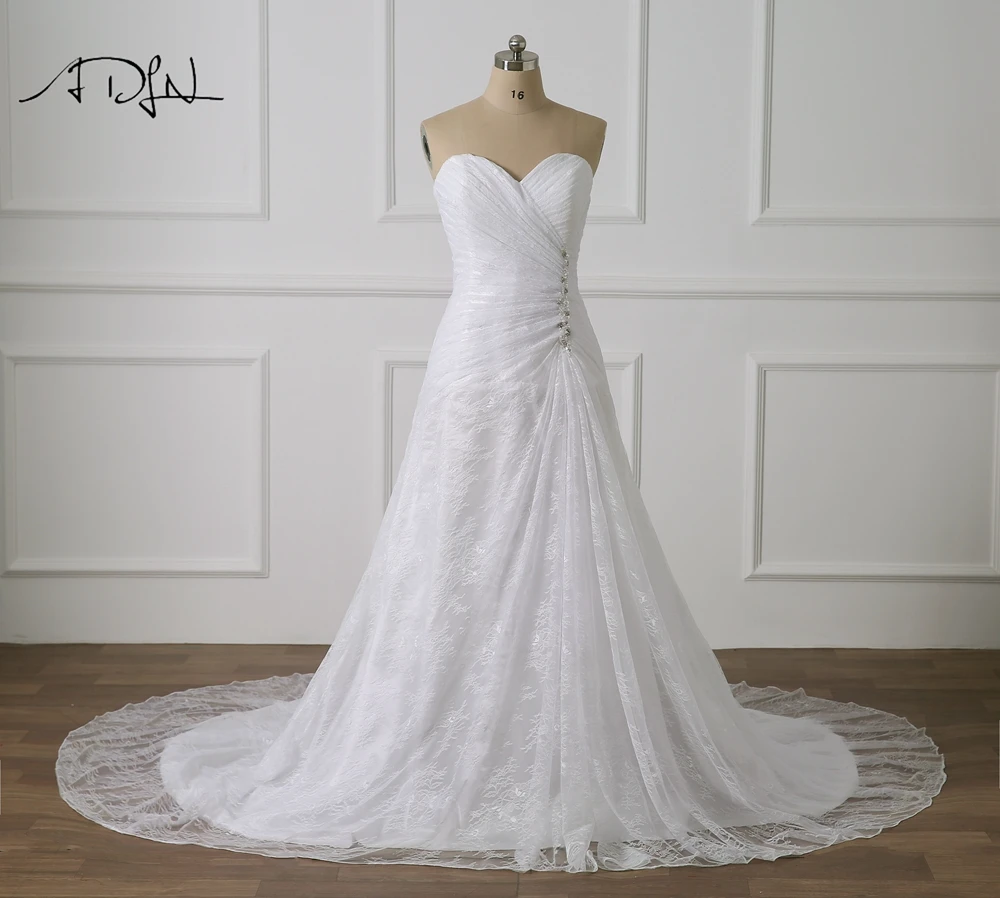 ADLN Plus Size Wedding Dresses with Beads Sweetheart Sleeveless Robe de Mariee Lace Bridal Gown Customized
ADLN Plus Size Wedding Dresses with Beads Sweetheart Sleeveless Robe de Mariee Lace Bridal Gown Customized