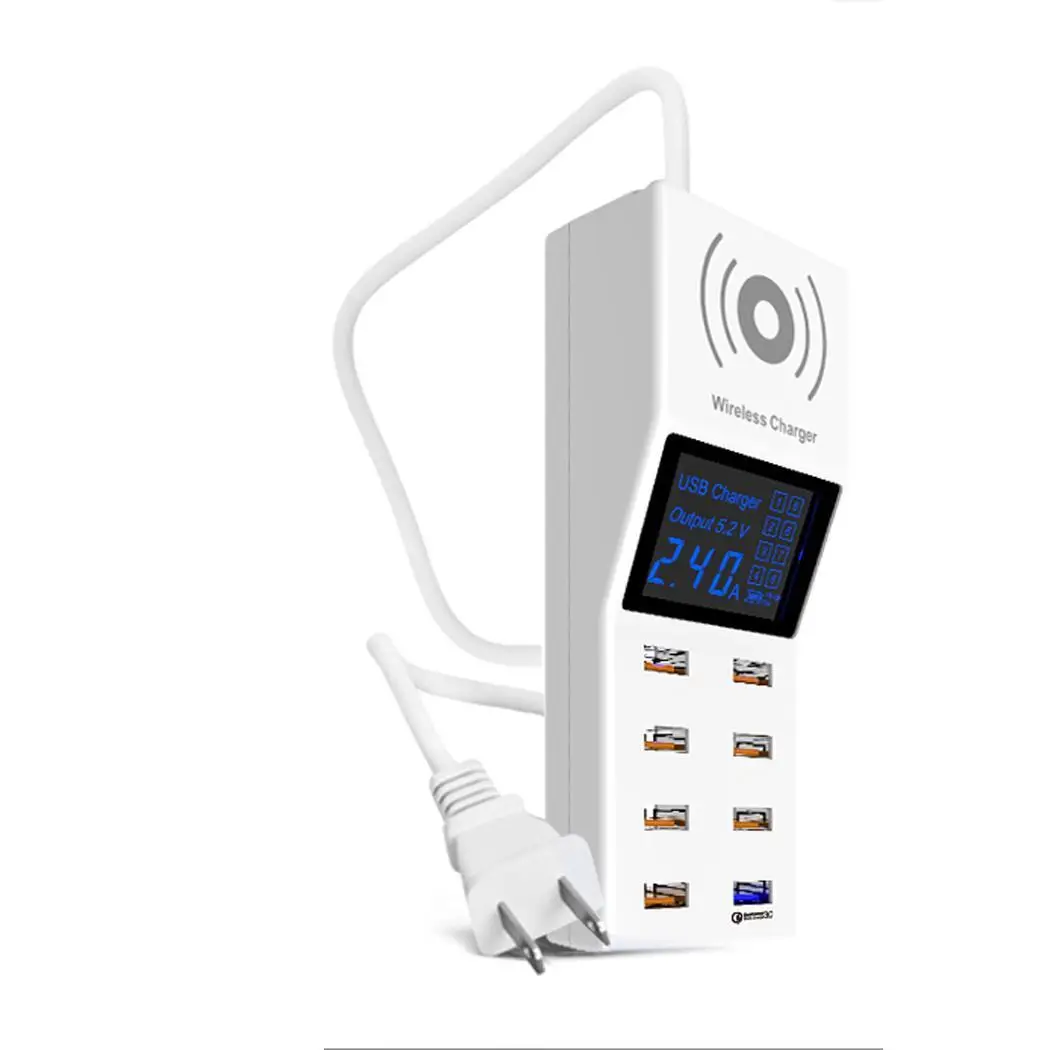 Wireless Charger Quick Charge Smart 8 DC 5V/3A , 9V/2A, 12V/1.5 Mobile Phone Ports 40W USB Mobile Phone Charger 
Wireless Charger Quick Charge Smart 8 DC 5V/3A , 9V/2A, 12V/1.5 Mobile Phone Ports 40W USB Mobile Phone Charger