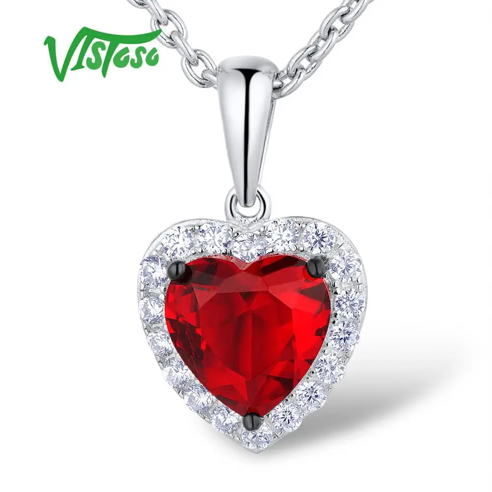VISTOSO Silver Heart Pendant For Women's Jewelry Red Crystal White CZ Stones 925 Sterling Silver Necklaces Pendant Fine Jewelry
VISTOSO Silver Heart Pendant For Women's Jewelry Red Crystal White CZ Stones 925 Sterling Silver Necklaces Pendant Fine Jewelry