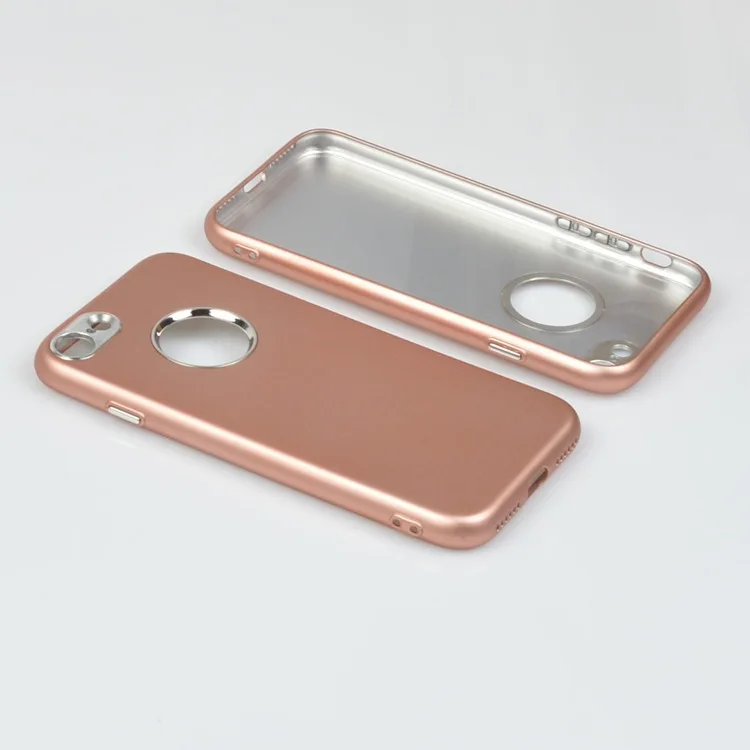 Fashion Deluxe Metallic Paint Injection Electroplate Shell For iPhone 6 6s 8 7 plus X Clear Rose Gold Protective Back Cover Case (6)