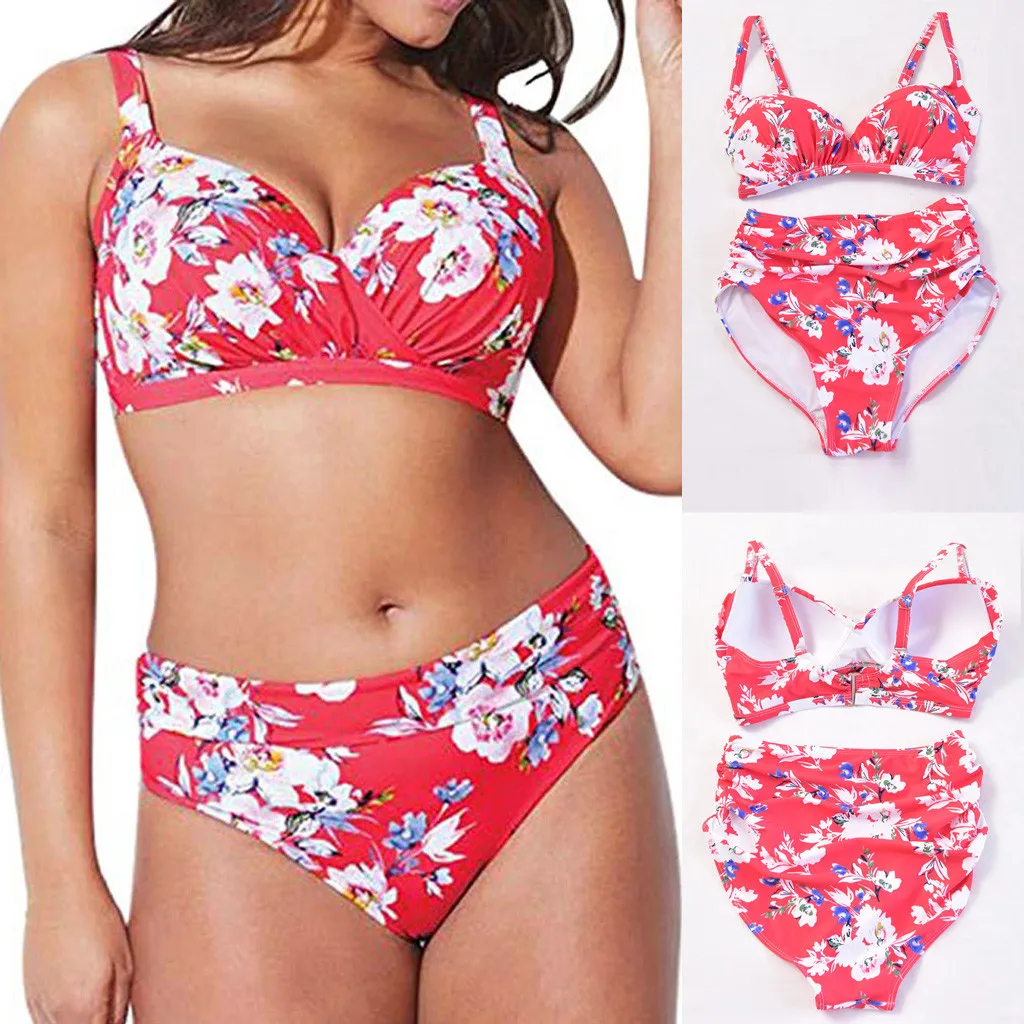 Sexy printing Womens Plus Size High Waist Bikini Set Flower Swimwear two pieces Beach Swimsuit Monokini hight Waist biquini
Sexy printing Womens Plus Size High Waist Bikini Set Flower Swimwear two pieces Beach Swimsuit Monokini hight Waist biquini