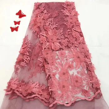 African Lace Fabric White Pink Lace High Quality Nigerian French 3D Flowers Voile Lace 5yards For Women Wedding Party Dress A765
African Lace Fabric White Pink Lace High Quality Nigerian French 3D Flowers Voile Lace 5yards For Women Wedding Party Dress A765