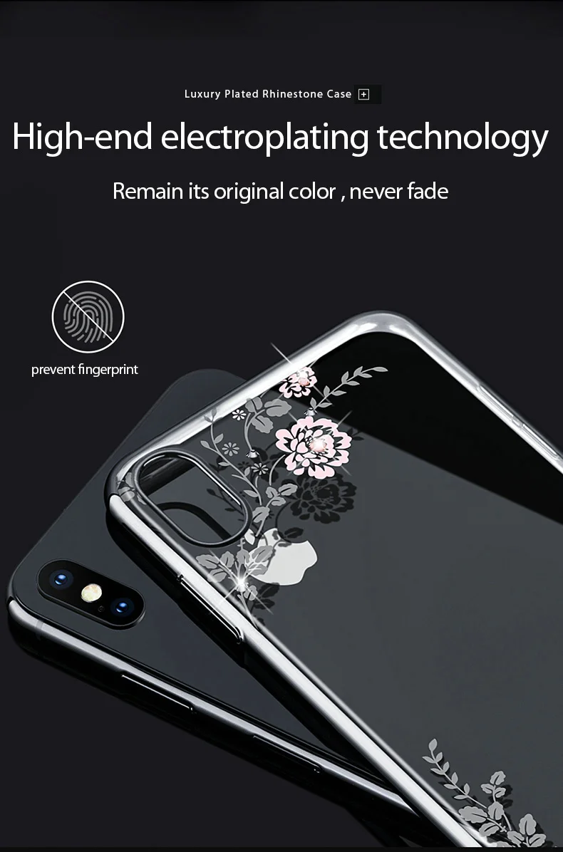 KINGXBAR Cover for iPhone Xs Flower Luxury Case for iPhone Xs Max Case Transparent for iPhone Xs Cover Fashionable for iPhoneXS (8)